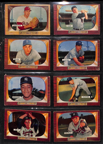 Lot of (64) 1955 Bowman Baseball Cards with Phil Rizzuto