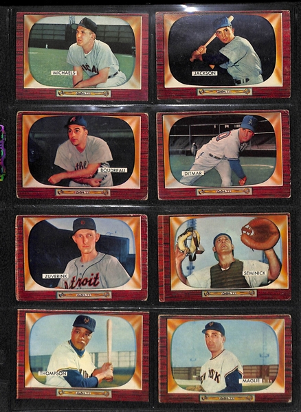 Lot of (66)1955 Bowman Baseball Cards with Yogi Berra ( Beckett Raw Grade 4)