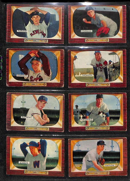 Lot of (66)1955 Bowman Baseball Cards with Yogi Berra ( Beckett Raw Grade 4)