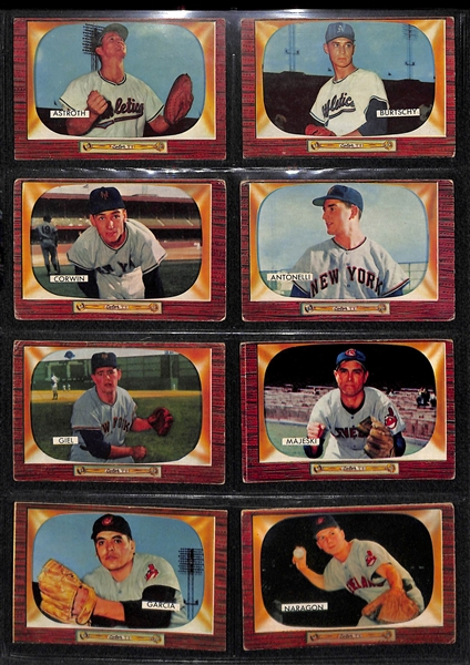 Lot of (66)1955 Bowman Baseball Cards with Yogi Berra ( Beckett Raw Grade 4)