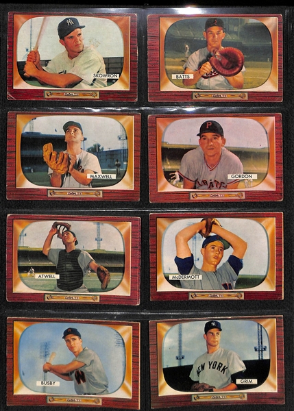 Lot of (66)1955 Bowman Baseball Cards with Yogi Berra ( Beckett Raw Grade 4)