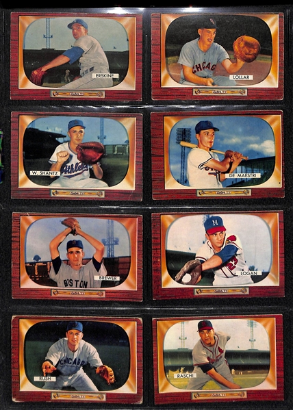 Lot of (66)1955 Bowman Baseball Cards with Yogi Berra ( Beckett Raw Grade 4)