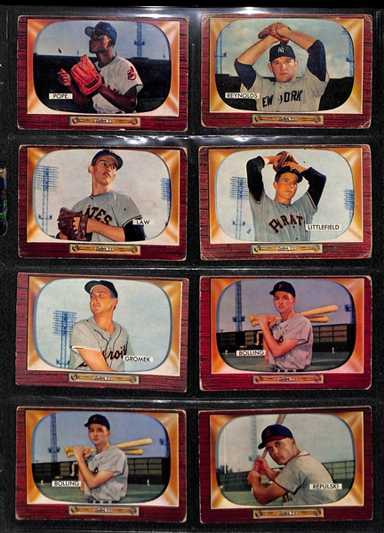 Lot of (48) 1955 Bowman Baseball Cards with Willie Mays