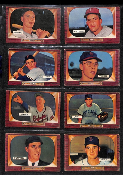 Lot of (48) 1955 Bowman Baseball Cards with Willie Mays