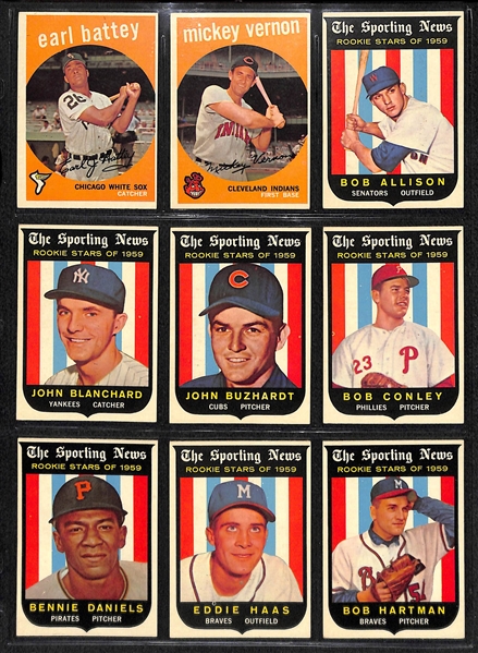 Lot of (81) 1959 Topps Baseball  Cards with Al Kaline