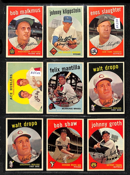 Lot of (81) 1959 Topps Baseball  Cards with Al Kaline