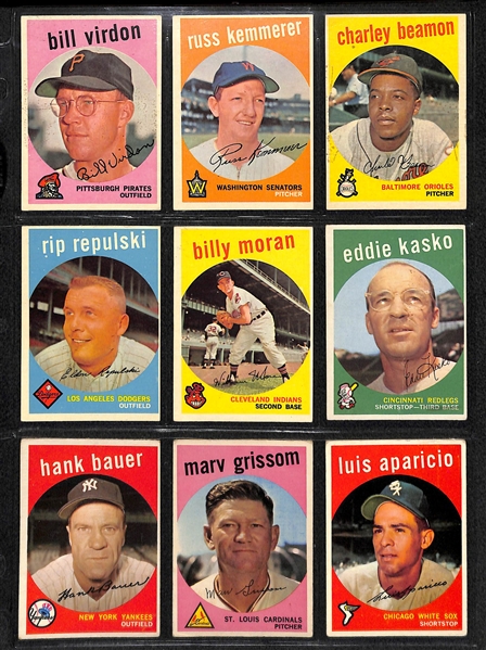 Lot of (81) 1959 Topps Baseball  Cards with Al Kaline