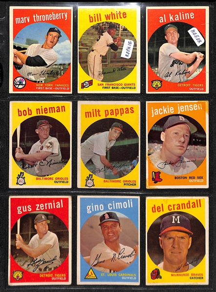 Lot of (81) 1959 Topps Baseball  Cards with Al Kaline