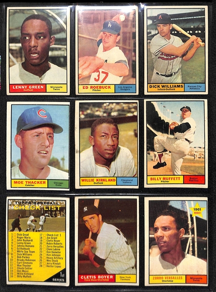 Lot of (72) 1961 Topps Baseball Cards with Eddie Mathews 