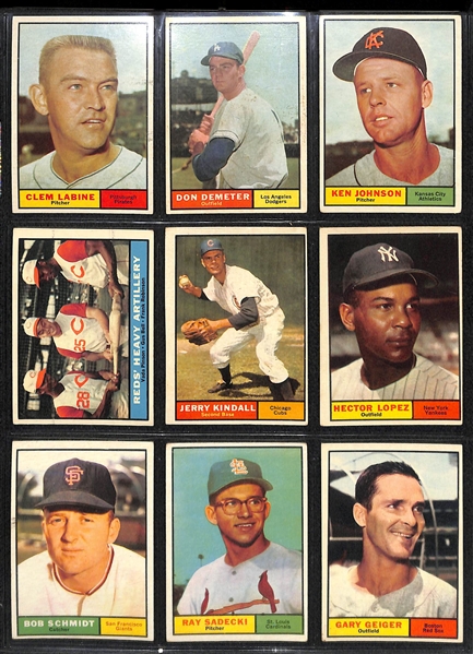 Lot of (72) 1961 Topps Baseball Cards with Eddie Mathews 