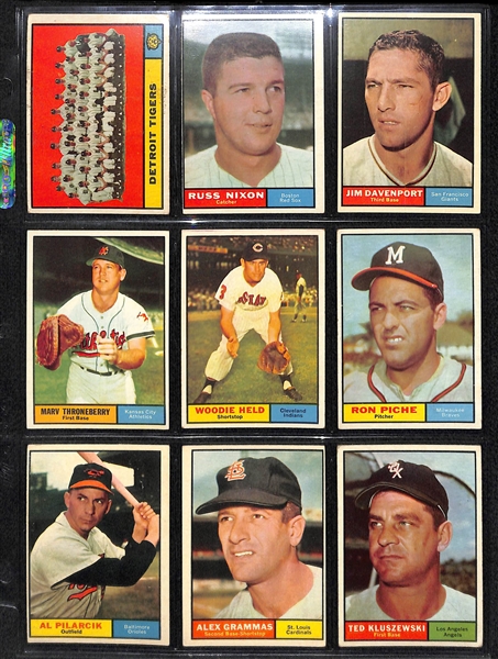 Lot of (72) 1961 Topps Baseball Cards with Eddie Mathews 