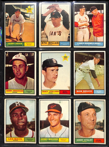 Lot of (72) 1961 Topps Baseball Cards with Eddie Mathews 