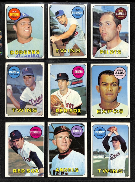 Lot of (80) 1969 Topps Baseball Cards with Rod Carew