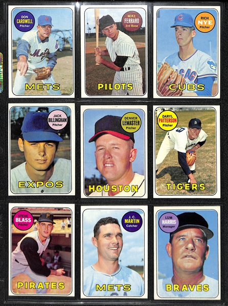 Lot of (80) 1969 Topps Baseball Cards with Rod Carew