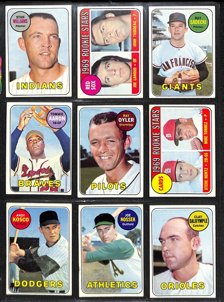 Lot of (80) 1969 Topps Baseball Cards with Rod Carew