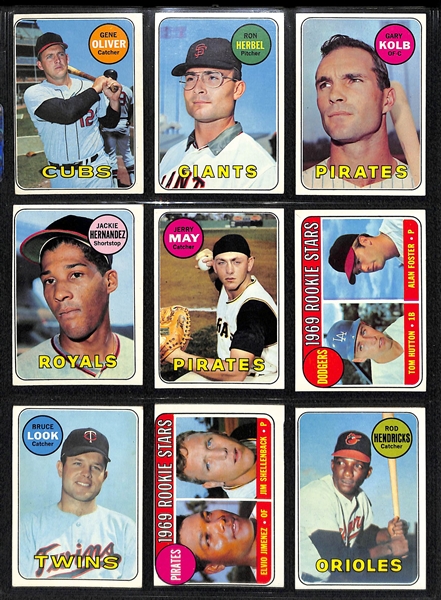 Lot of (80) 1969 Topps Baseball Cards with Rod Carew