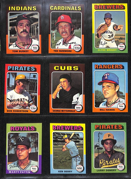 Lot of 137 Different 1975 Topps Baseball Mini Cards