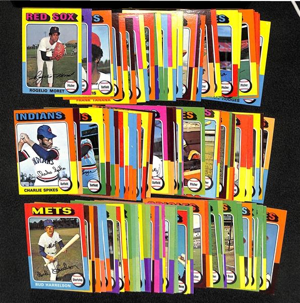 Lot of 111 Assorted 1975 Topps Baseball Mini Cards