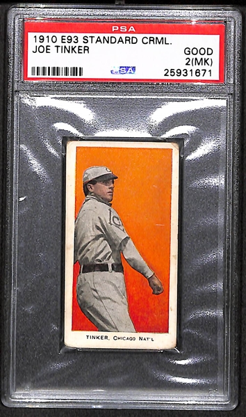 1910 E93 Standard Caramel Joe Tinker - HOF - PSA 2 (MK)