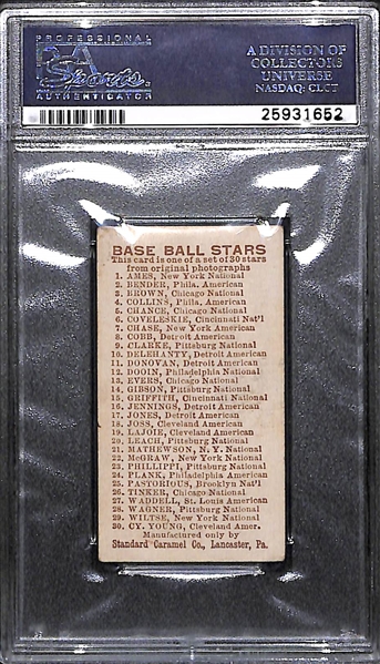 1910 E93 Standard Caramel Frank Chance - HOF - PSA 1