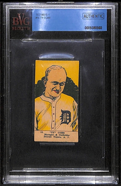 1923 W515-1 #10 Ty Cobb Card - BVG Authentic