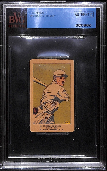 1920-21 W514 #56 Rogers Hornsby Card - BVG Authentic