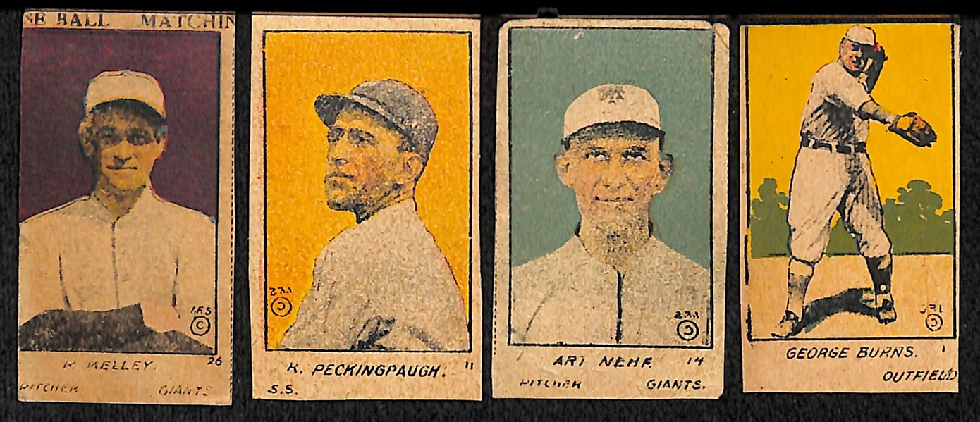 Four 1920's Strip Cards w. George Kelley (HOF)