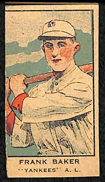 Four HOFers 1920's Strip Cards (two Baker, Bancroft, Barnes)