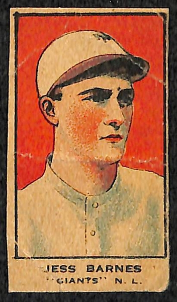 Four HOFers 1920's Strip Cards (two Baker, Bancroft, Barnes)