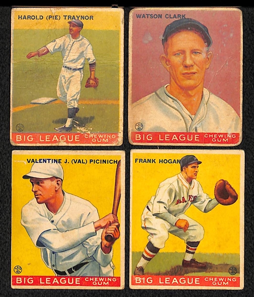 Lot of Four 1933 Goudey Cards w. Pie Traynor (HOF)