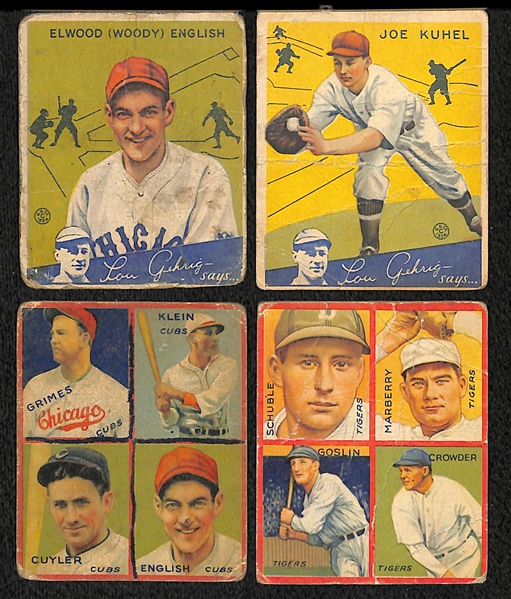 Lot of Four: (2) 1934 Goudey (2) 1935 Goudey Cards