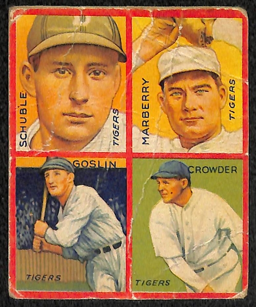 Lot of Four: (2) 1934 Goudey (2) 1935 Goudey Cards