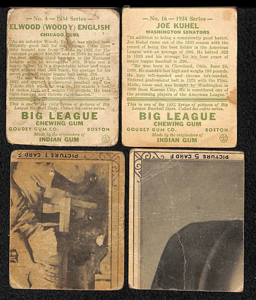 Lot of Four: (2) 1934 Goudey (2) 1935 Goudey Cards