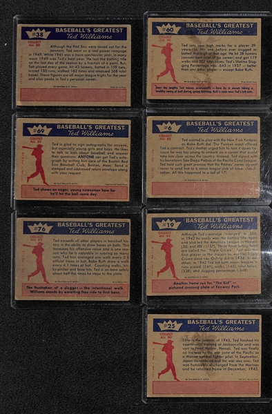 Lot of Seven 1959 Fleer Ted Williams Cards