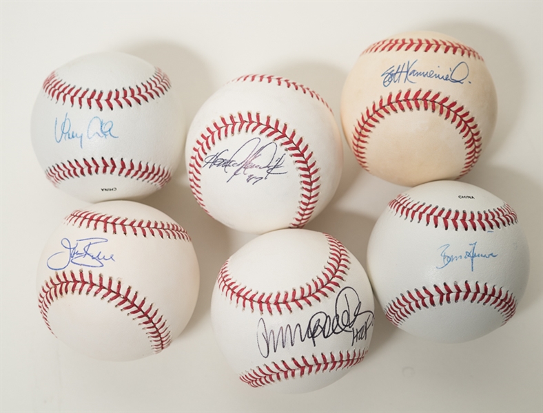 Lot of 6 Signed Baseballs w. Ryne Sandberg