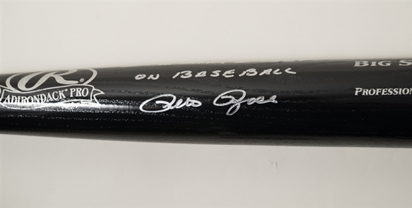 Pete Rose Signed Rawlings Black Baseball Bat - Leaf