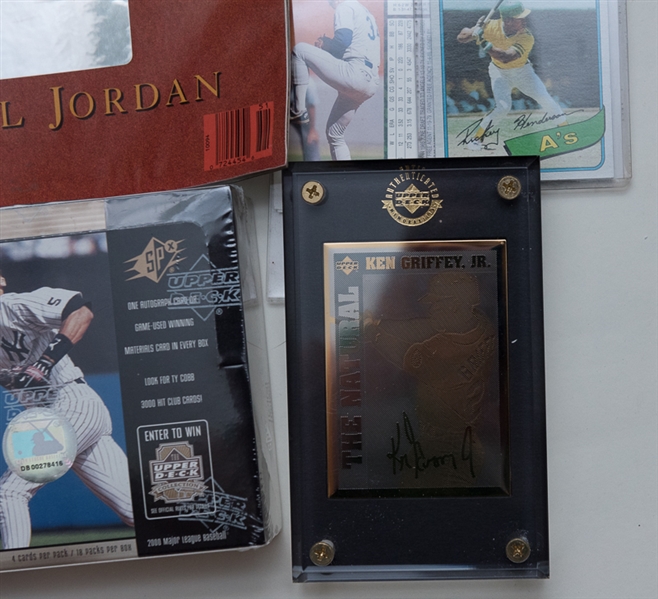 Lot of Misc. Sports Memorabilia w. a 2000 SPX Upper Deck Wax Box