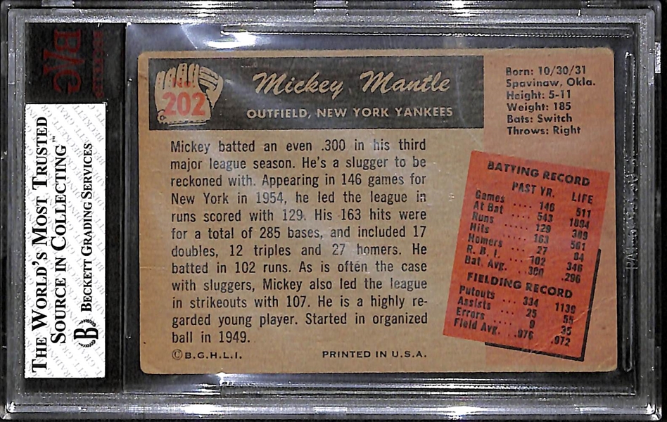 1955 Bowman Mickey Mantle BVG 2 