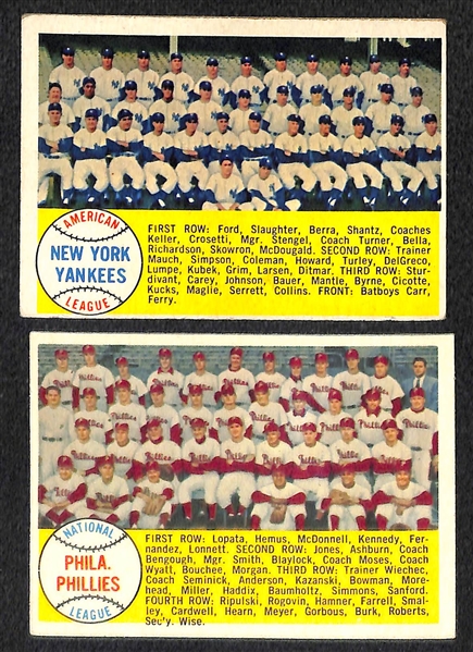 Lot of 5 Topps Cards - (1) 1957 Dodgers Team Card and (4) 1958 Cards