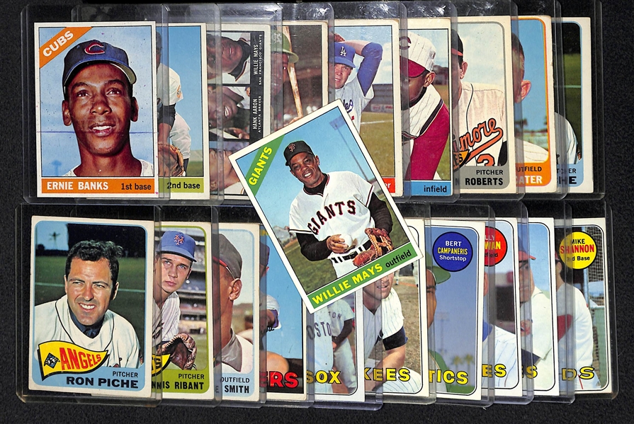 Lot of 20 Topps Baseball Cards from 1965-1969 w. Willie Mays