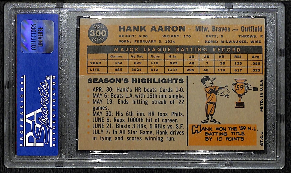 1960 Topps #300 Hank Aaron - PSA 7