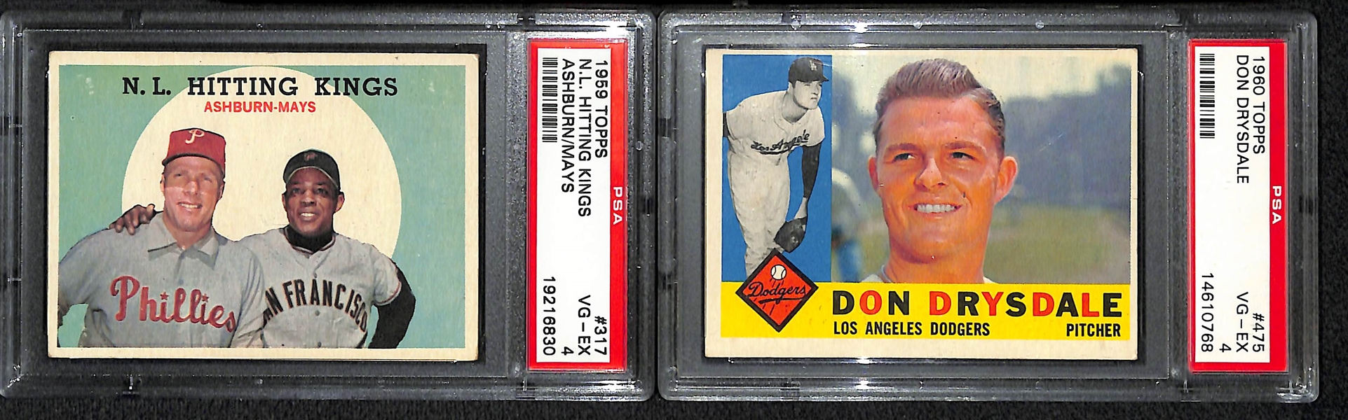 Lot of 5 - Topps Graded Cards 1959-1960 w. Don Drysdale