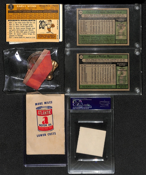 Vintage Topps Baseball Card Lot w. Ted Williams Pin