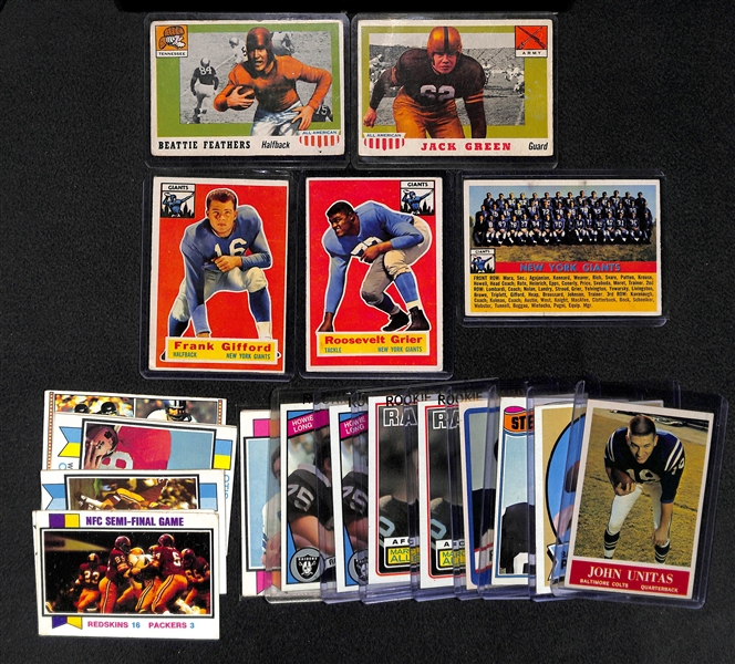 Lot of 24 Topps Football Card 1955-1984 w. Frank Gifford