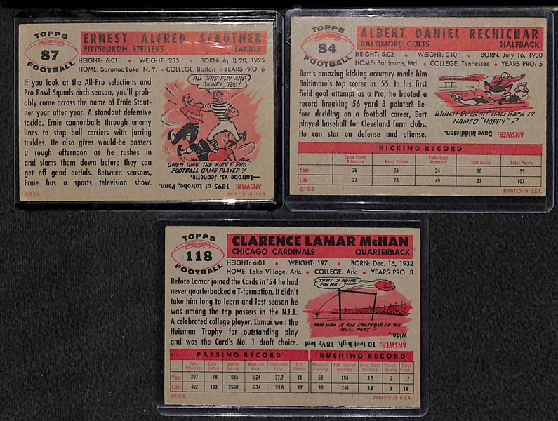 Lot of 20 Different 1956 Topps Football Cards w. Ernie Stautner