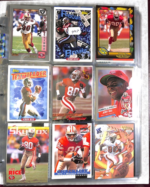 Lot of 350+ Football Cards from Various Years w. Jerry Rice