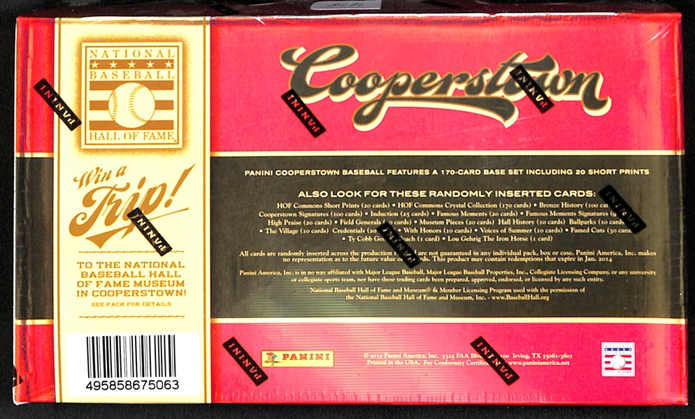 2012 Panini Cooperstown Baseball Hobby Box