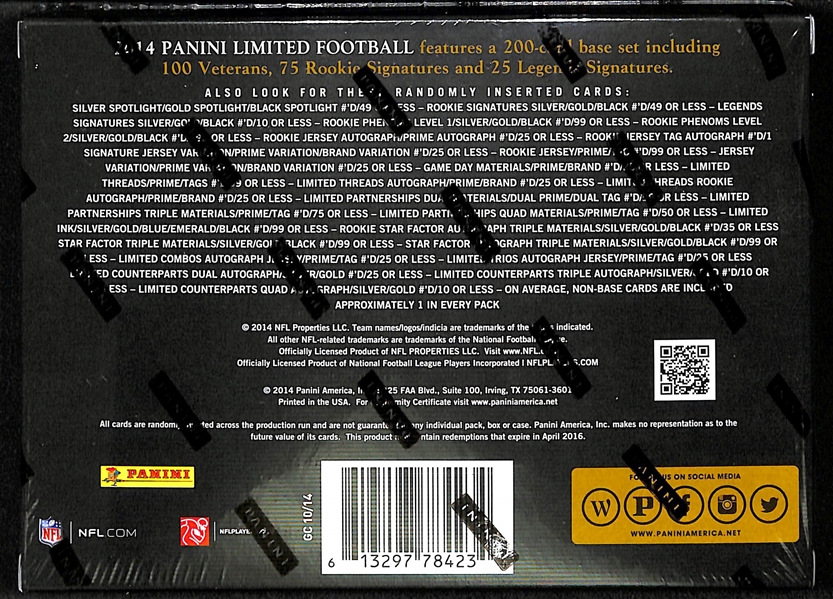 2014 Panini Limited Football Hobby Box