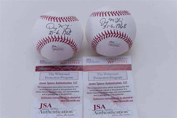 Lot Of 2 Denny McLain Signed Baseballs - JSA