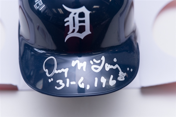 Denny McLain Signed Tigers Mini Helmet